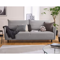 Best Mobilier Valentina, Gris, Velours, Bois, Métal, 2140 mm, 980 mm