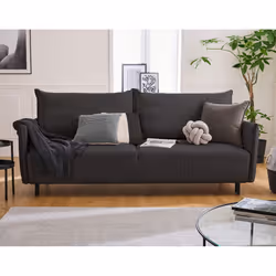 Best Mobilier Valentina, Gris, Velours, Bois, Métal, 2140 mm, 980 mm