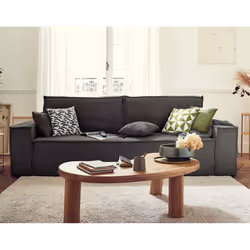 Best Mobilier Dellia, Gris, Velours, Plastique, 2490 mm, 920 mm, 860 mm