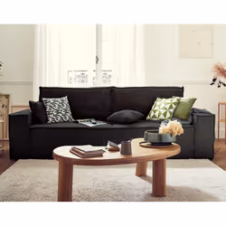 Best Mobilier Dellia, Anthracite, Gris, Velours, Plastique, 2490 mm, 920 mm, 860 mm