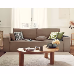 Best Mobilier Dellia, Taupe, Velours, Plastique, 2490 mm, 920 mm, 860 mm