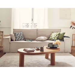 Best Mobilier Dellia, Beige, Velours, Plastique, 2490 mm, 920 mm, 860 mm
