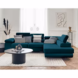 Best Mobilier Pablo, Bleu, Velours, Bois, Métal, 2720 mm, 2020 mm