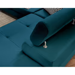 Best Mobilier Pablo Canapé d'angle 5 siège(s) Bleu - Vue supplémentaire 4