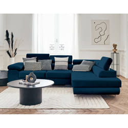 Best Mobilier Pablo Canapé d'angle 5 siège(s) Bleu