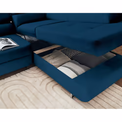 Best Mobilier Pablo Canapé d'angle 5 siège(s) Bleu