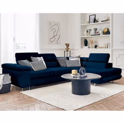 Best Mobilier Pablo Canapé d'angle 5 siège(s) Bleu - Vue supplémentaire 5