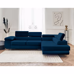 Best Mobilier Pablo Canapé d'angle 5 siège(s) Bleu - Vue supplémentaire 6