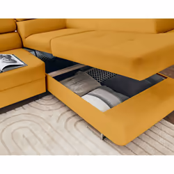 Best Mobilier Pablo Canapé d'angle 5 siège(s) Jaune