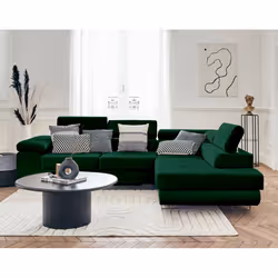 Best Mobilier Pablo, Vert, Velours, Bois, Métal, 2720 mm, 2020 mm