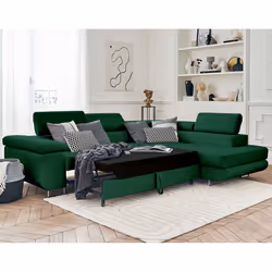 Best Mobilier Pablo Canapé d'angle 5 siège(s) Vert