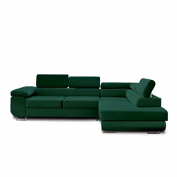 Best Mobilier Pablo Canapé d'angle 5 siège(s) Vert - Vue supplémentaire 8