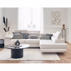 Best Mobilier Pablo, Beige, Velours, Bois, Métal, 2720 mm, 2020 mm