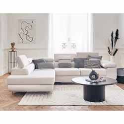 Best Mobilier Pablo, Beige, Velours, Bois, Métal, 2720 mm, 2020 mm