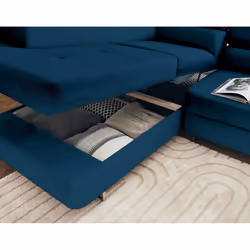 Best Mobilier Pablo Canapé d'angle 5 siège(s) Bleu