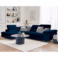 Best Mobilier Pablo Canapé d'angle 5 siège(s) Bleu - Vue supplémentaire 5