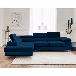 Best Mobilier Pablo Canapé d'angle 5 siège(s) Bleu - Vue supplémentaire 6