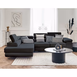 Best Mobilier Pablo, Gris, Velours, Bois, Métal, 2720 mm, 2020 mm