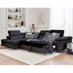 Best Mobilier Pablo Canapé d'angle 5 siège(s) Gris