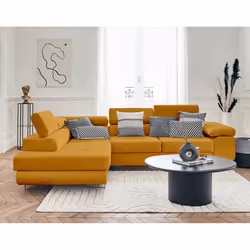 Best Mobilier Pablo, Jaune, Velours, Bois, Métal, 2720 mm, 2020 mm