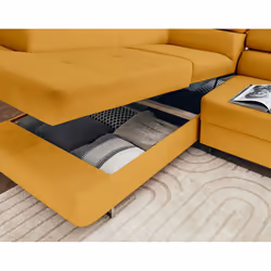 Best Mobilier Pablo Canapé d'angle 5 siège(s) Jaune