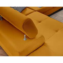 Best Mobilier Pablo Canapé d'angle 5 siège(s) Jaune - Vue supplémentaire 4