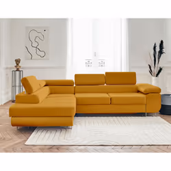 Best Mobilier Pablo Canapé d'angle 5 siège(s) Jaune - Vue supplémentaire 6