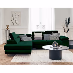 Best Mobilier Pablo, Vert, Velours, Bois, Métal, 2720 mm, 2020 mm