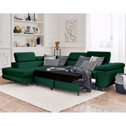 Best Mobilier Pablo Canapé d'angle 5 siège(s) Vert