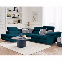Best Mobilier Pablo Canapé d'angle 5 siège(s) Bleu - Vue supplémentaire 5