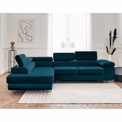 Best Mobilier Pablo Canapé d'angle 5 siège(s) Bleu - Vue supplémentaire 6