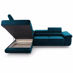Best Mobilier Pablo Canapé d'angle 5 siège(s) Bleu - Vue supplémentaire 7