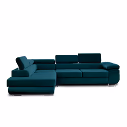Best Mobilier Pablo Canapé d'angle 5 siège(s) Bleu - Vue supplémentaire 8