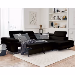 Best Mobilier Pablo Canapé d'angle 5 siège(s) Noir