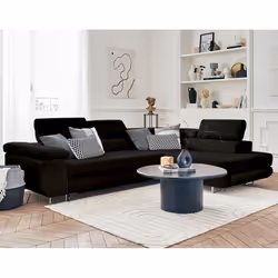 Best Mobilier Pablo Canapé d'angle 5 siège(s) Noir - Vue supplémentaire 5