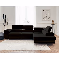Best Mobilier Pablo Canapé d'angle 5 siège(s) Noir - Vue supplémentaire 6