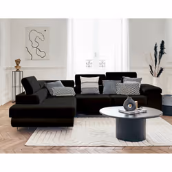 Best Mobilier Pablo, Noir, Velours, Bois, Métal, 2720 mm, 2020 mm