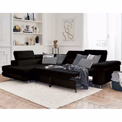 Best Mobilier Pablo Canapé d'angle 5 siège(s) Noir