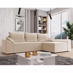 Best Mobilier Mike, Beige, Velours, Plastique, 2480 mm, 1390 mm, 800 mm