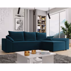 Best Mobilier Mike, Bleu, Velours, Plastique, 2480 mm, 1390 mm, 800 mm