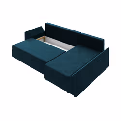 Best Mobilier Mike Canapé d'angle 4 siège(s) Bleu