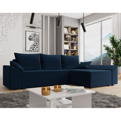 Best Mobilier Mike Canapé d'angle 4 siège(s) Bleu, Marine