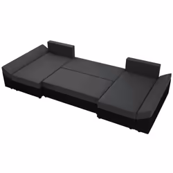 Best Mobilier Mike Canapé d'angle 7 siège(s) Noir, Gris