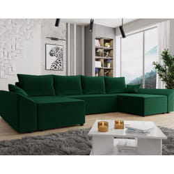 Best Mobilier Mike Canapé d'angle 7 siège(s) Vert
