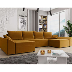 Best Mobilier Mike Canapé d'angle 7 siège(s) Jaune