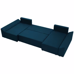 Best Mobilier Mike Canapé d'angle 7 siège(s) Bleu