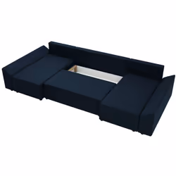 Best Mobilier Mike Canapé d'angle 7 siège(s) Bleu, Marine