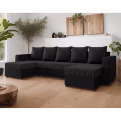 Best Mobilier Romy, Noir, Gris, Tissu, Bois, Plastique, 3000 mm, 1460 mm
