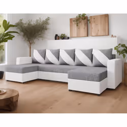 Best Mobilier Romy, Gris, Blanc, Tissu, Bois, Plastique, 3000 mm, 1460 mm