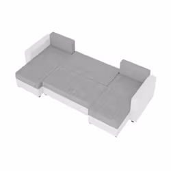 Best Mobilier Romy Canapé d'angle 7 siège(s) Gris, Blanc